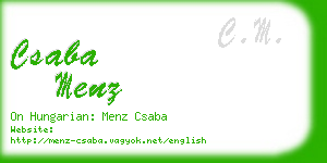 csaba menz business card